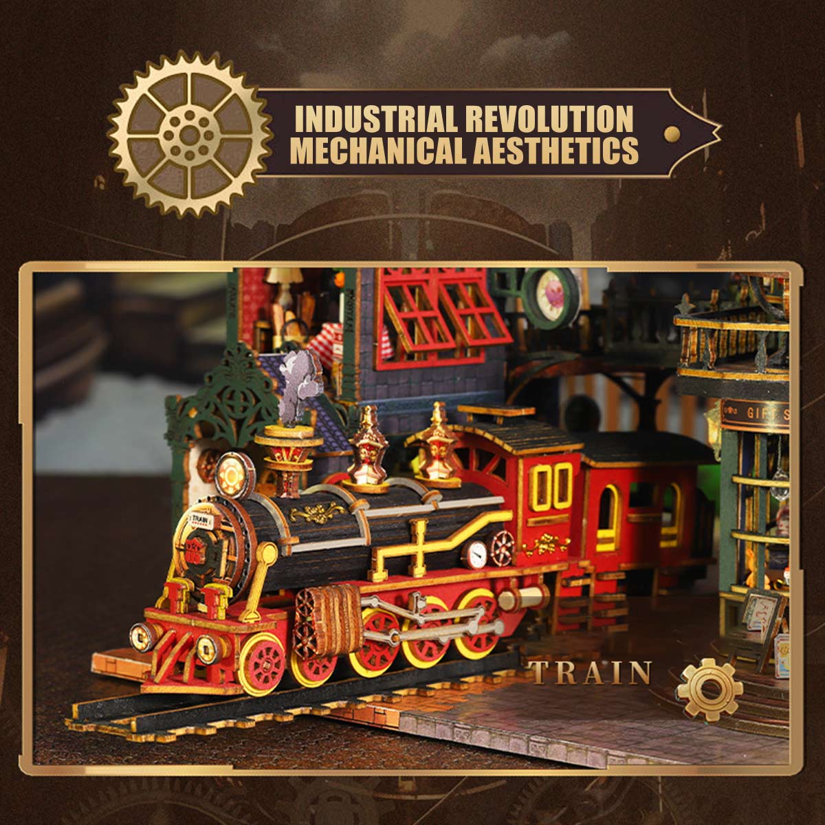 Fantasy of The Steam Era Railtrack Ethereal City 3D Wooden Model Building Kit - stirlingkit