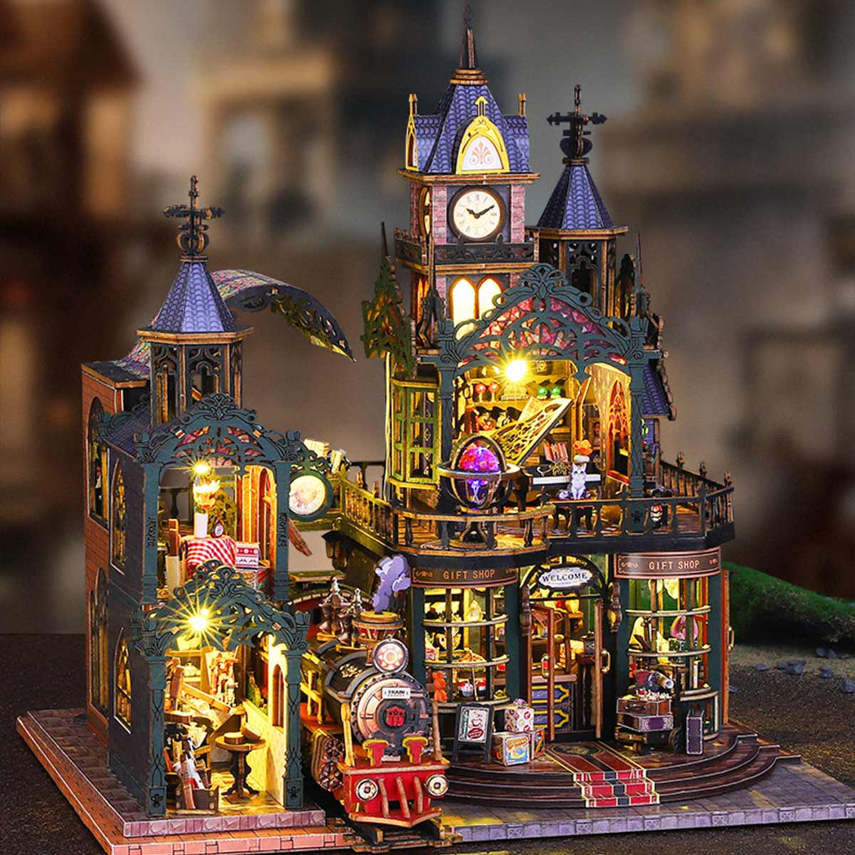Fantasy of The Steam Era Railtrack Ethereal City 3D Wooden Model Building Kit