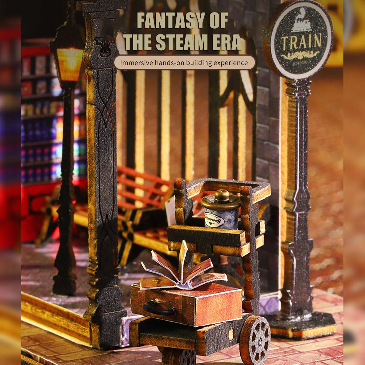 Fantasy of The Steam Era Railtrack Ethereal City 3D Wooden Model Building Kit