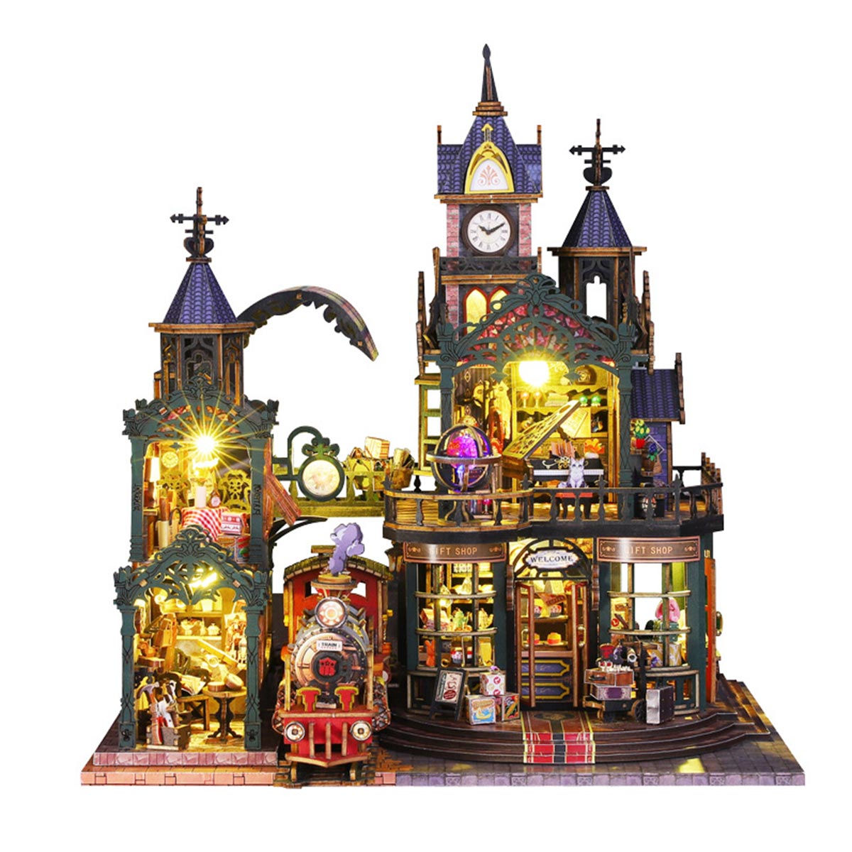 Fantasy of The Steam Era Railtrack Ethereal City 3D Wooden Model Building Kit - stirlingkit
