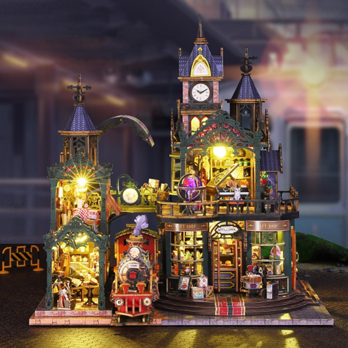 Fantasy of The Steam Era Railtrack Ethereal City 3D Wooden Model Building Kit
