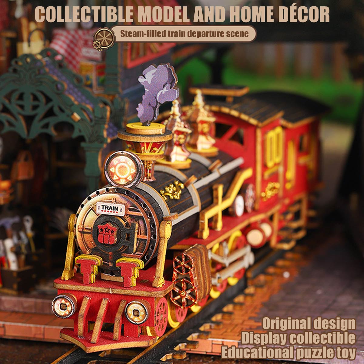 Fantasy of The Steam Era Railtrack Ethereal City 3D Wooden Model Building Kit