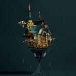 Fantasy Steampunk Large Blue Castle 3D Wooden Model Building Kit 699PCS