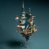 Fantasy Steampunk Large Blue Castle 3D Wooden Model Building Kit 699PCS