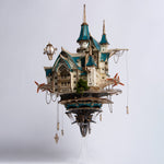 Fantasy Steampunk Large Blue Castle 3D Wooden Model Building Kit 699PCS