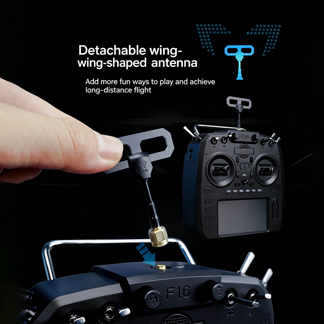 FatFish F16 FPV RC Radio Transmitter ELRS With 5.8 Video Receiver & Screen - stirlingkit