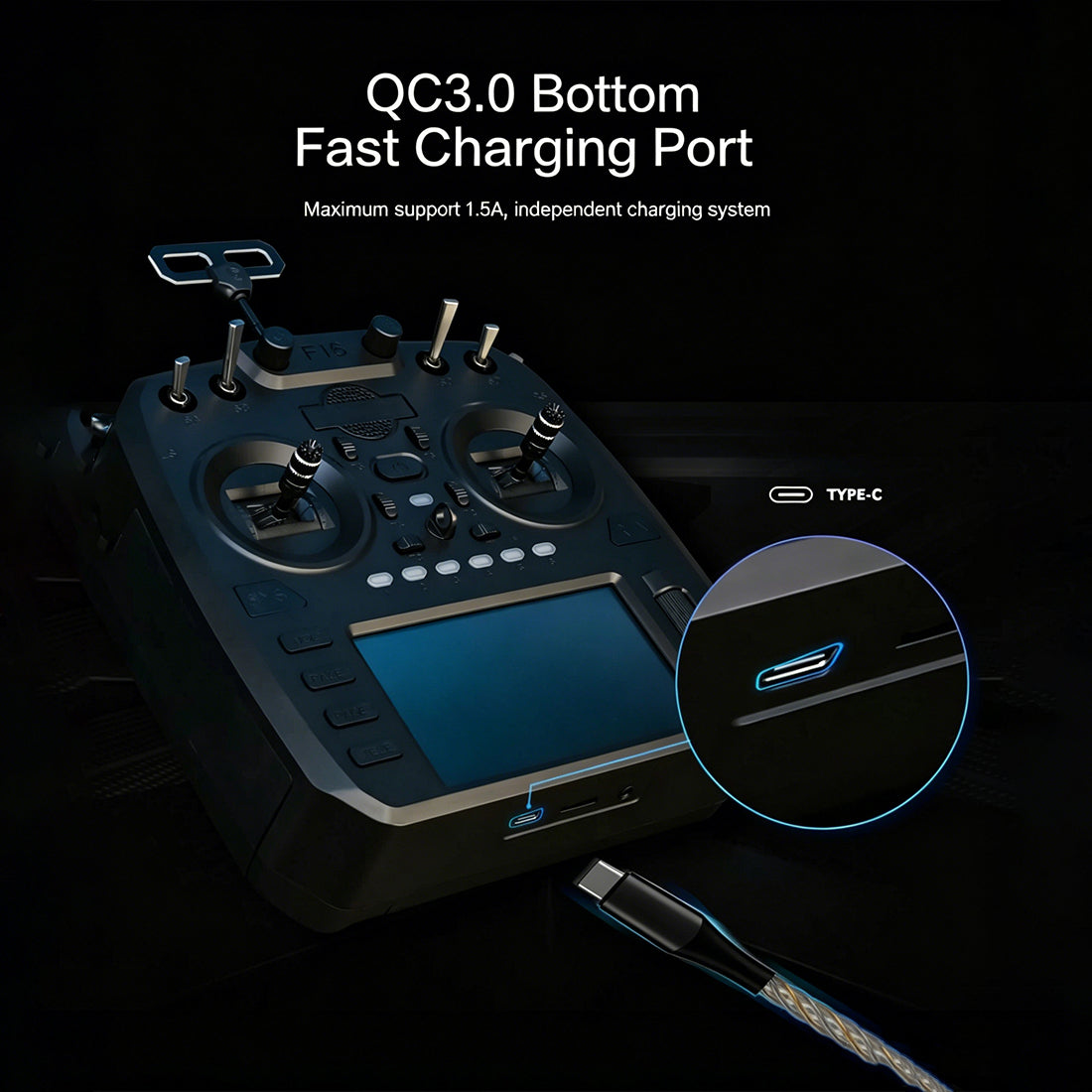 FatFish F16 FPV RC Radio Transmitter ELRS With 5.8 Video Receiver & Screen - stirlingkit