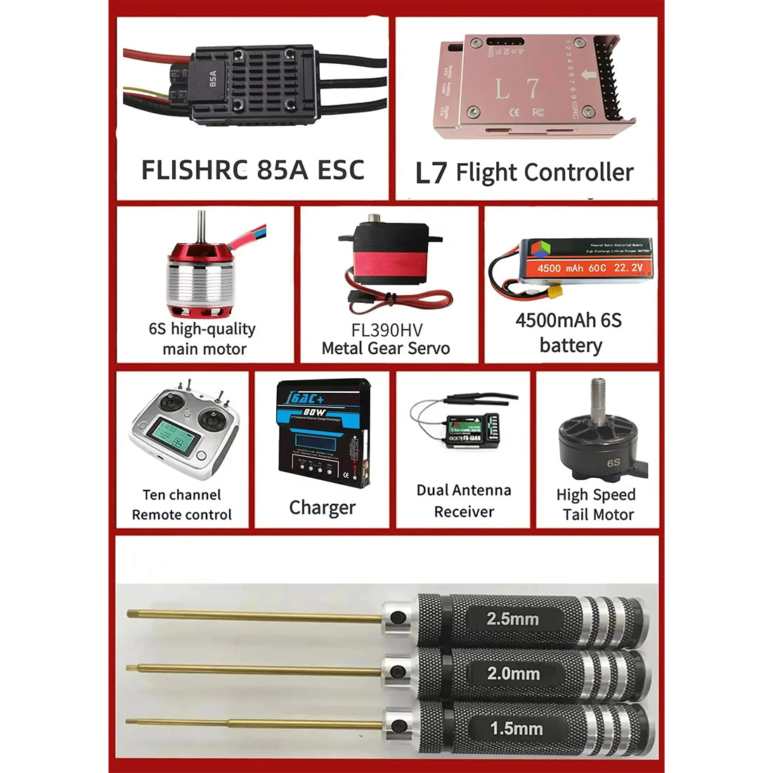 FLISHRC FL500 A109 500-Class 2.4G 6CH Super Scale GPS RC Helicopter Model RTF - stirlingkit