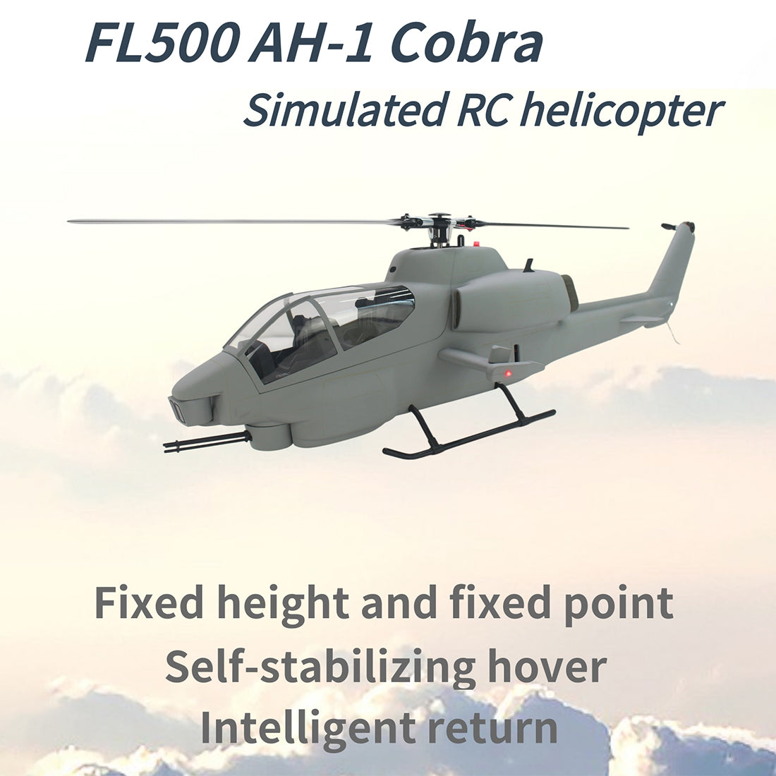 FLISHRC FL500 AH-1 Cobra 500-Class Large Scale GPS RC Helicopter Model with L7 Flight Controller 2.4G 6CH RTF - stirlingkit