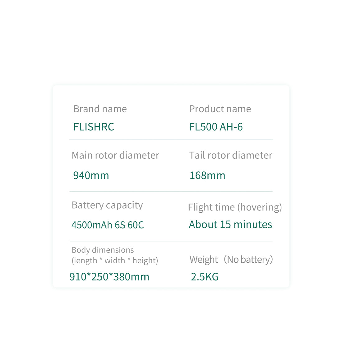 FLISHRC FL500 AH-6 Little Bird Super Large Scale RC Helicopter Model 500-Class 2.4G 6CH with L7 Flight Controller RTF