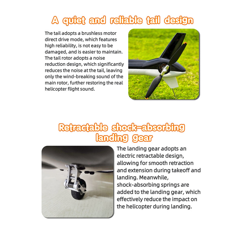 FLISHRC FL500 Air-wolf Pro 500-Class Huge Scale RC Helicopter Model with 4-Mode Positioning GPS 2.4G 6CH - stirlingkit