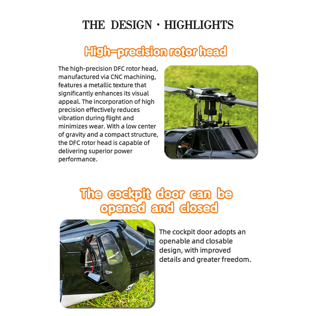 FLISHRC FL500 Air-wolf Pro 500-Class Huge Scale RC Helicopter Model with 4-Mode Positioning GPS 2.4G 6CH - stirlingkit