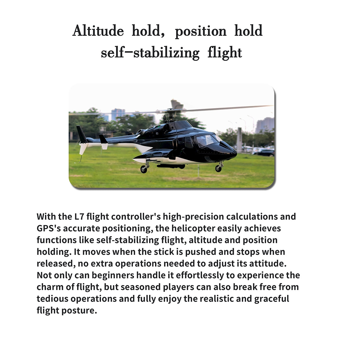 FLISHRC FL500 Air-wolf Pro 500-Class Huge Scale RC Helicopter Model with 4-Mode Positioning GPS 2.4G 6CH - stirlingkit