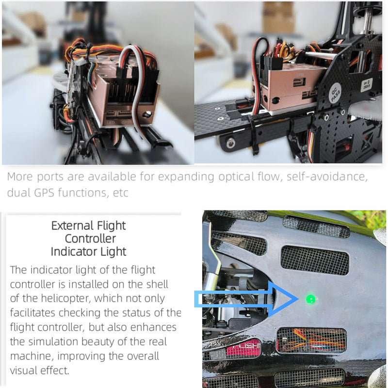 FLISHRC FL500 Air-wolf Pro 500-Class Huge Scale RC Helicopter Model with 4-Mode Positioning GPS 2.4G 6CH - stirlingkit