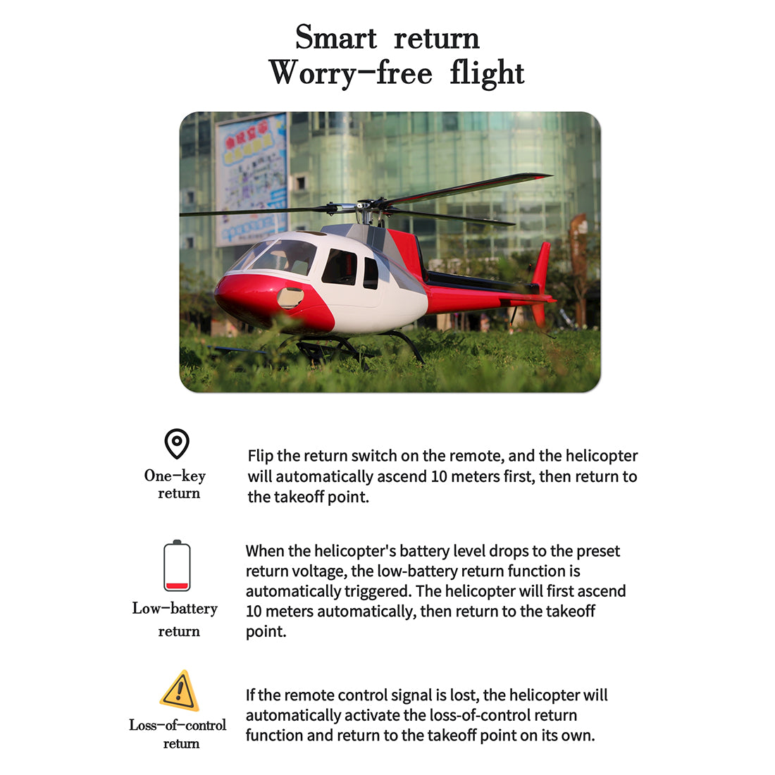 FLISHRC FL500 AS350 500-Class Large Scale GPS RC Helicopter Model RTF 2.4G 6CH - stirlingkit