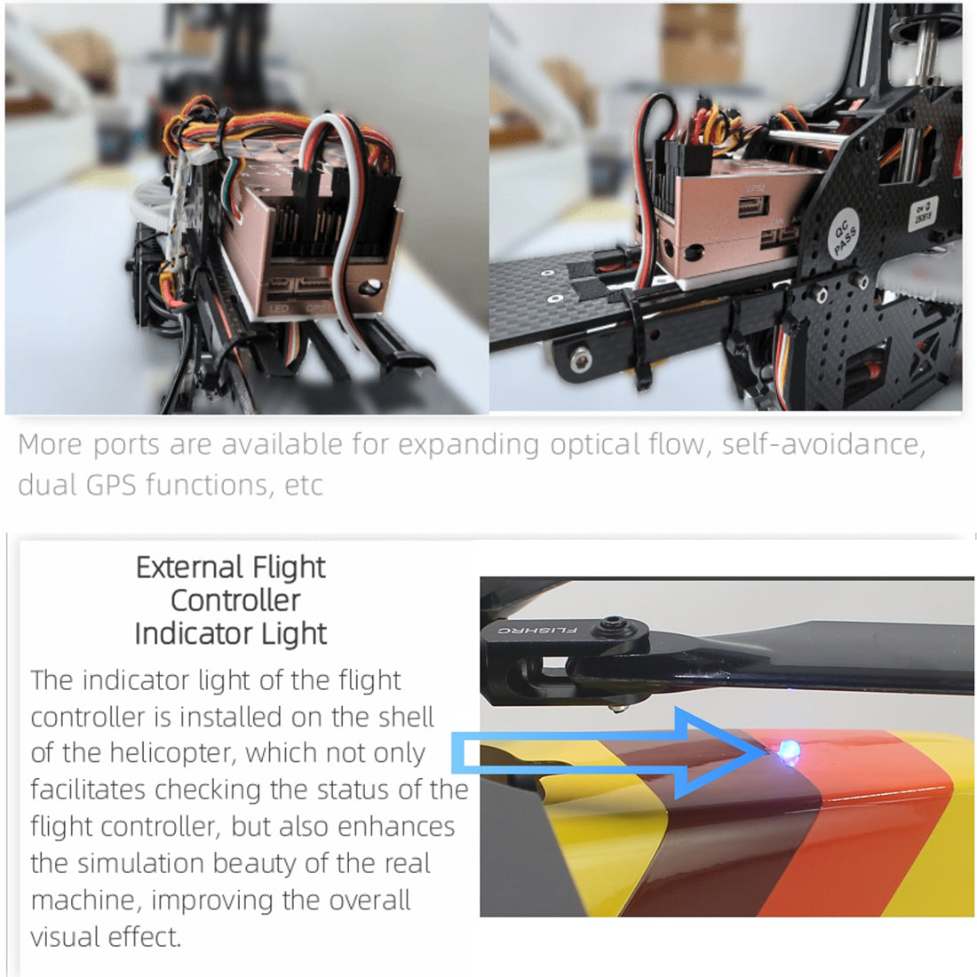 FLISHRC FL500 AS350 500-Class Large Scale GPS RC Helicopter Model RTF 2.4G 6CH - stirlingkit
