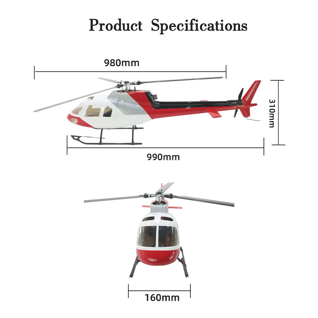 FLISHRC FL500 AS350 500-Class Large Scale GPS RC Helicopter Model RTF 2.4G 6CH - stirlingkit