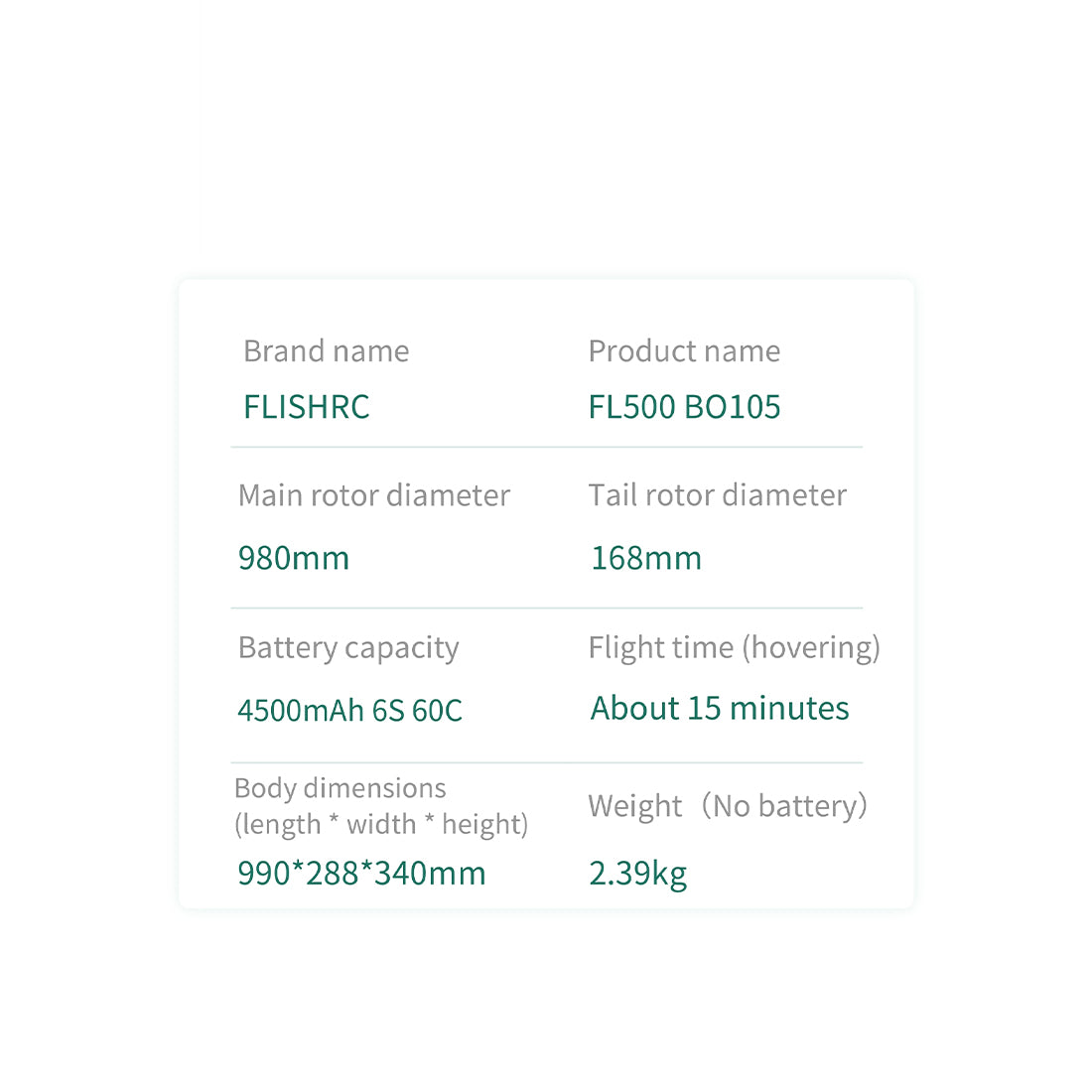 FLISHRC FL500 BO-105 500-Class 2.4G 6CH Large Scale GPS RC Helicopter Model RTF - stirlingkit