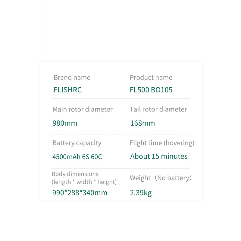 FLISHRC FL500 BO-105 500-Class 2.4G 6CH Large Scale GPS RC Helicopter Model RTF - stirlingkit