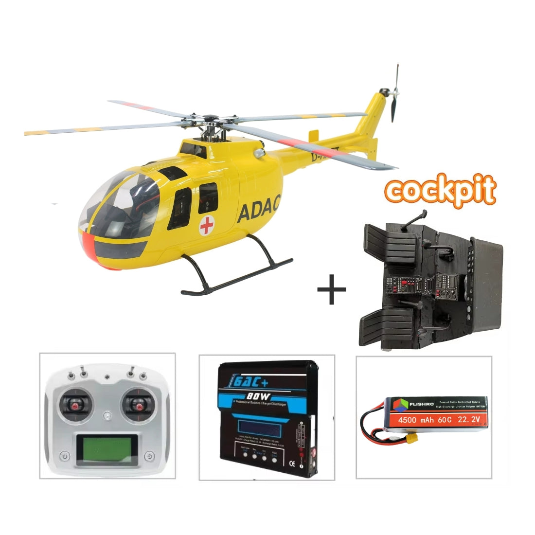 FLISHRC FL500 BO-105 500-Class 2.4G 6CH Large Scale GPS RC Helicopter Model RTF - stirlingkit