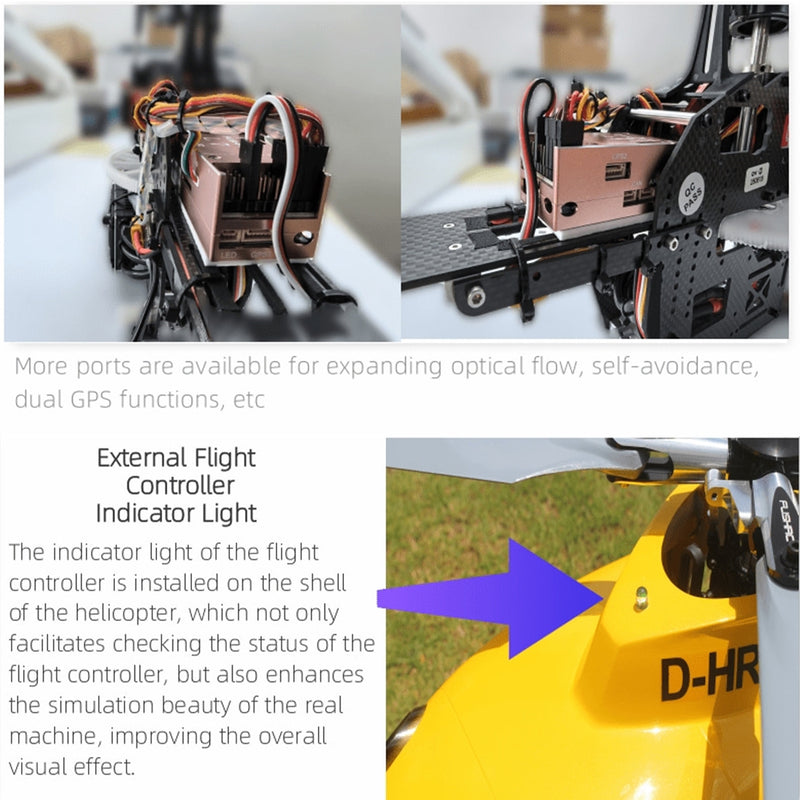 FLISHRC FL500 BO-105 500-Class 2.4G 6CH Large Scale GPS RC Helicopter Model RTF - stirlingkit