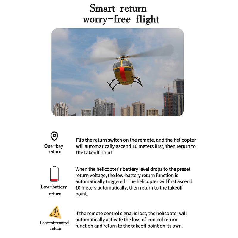 FLISHRC FL500 BO-105 500-Class 2.4G 6CH Large Scale GPS RC Helicopter Model RTF - stirlingkit