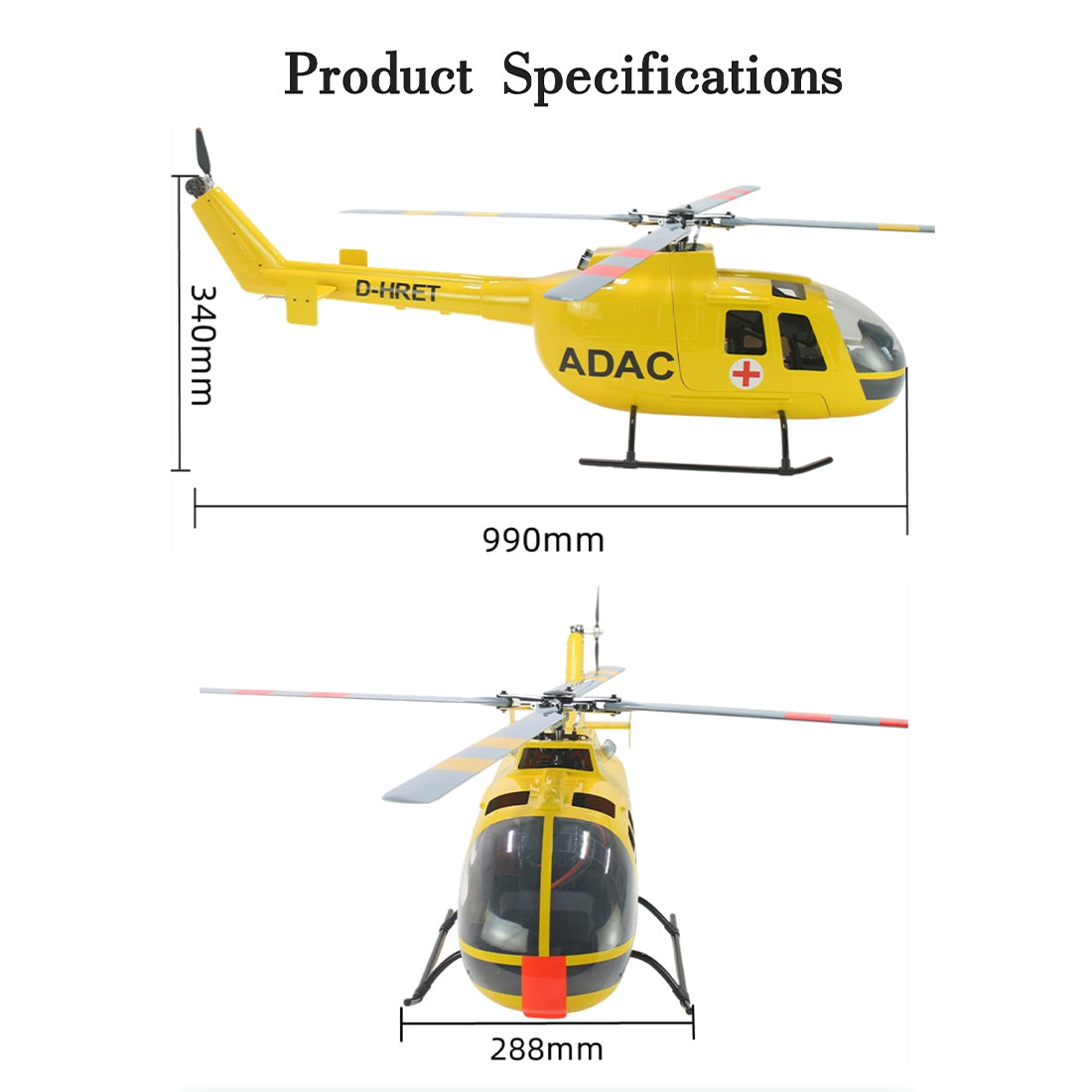 FLISHRC FL500 BO-105 500-Class 2.4G 6CH Large Scale GPS RC Helicopter Model RTF - stirlingkit