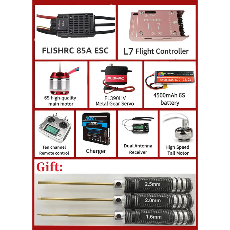 FLISHRC FL500 BO-105 500-Class 2.4G 6CH Large Scale GPS RC Helicopter Model RTF - stirlingkit