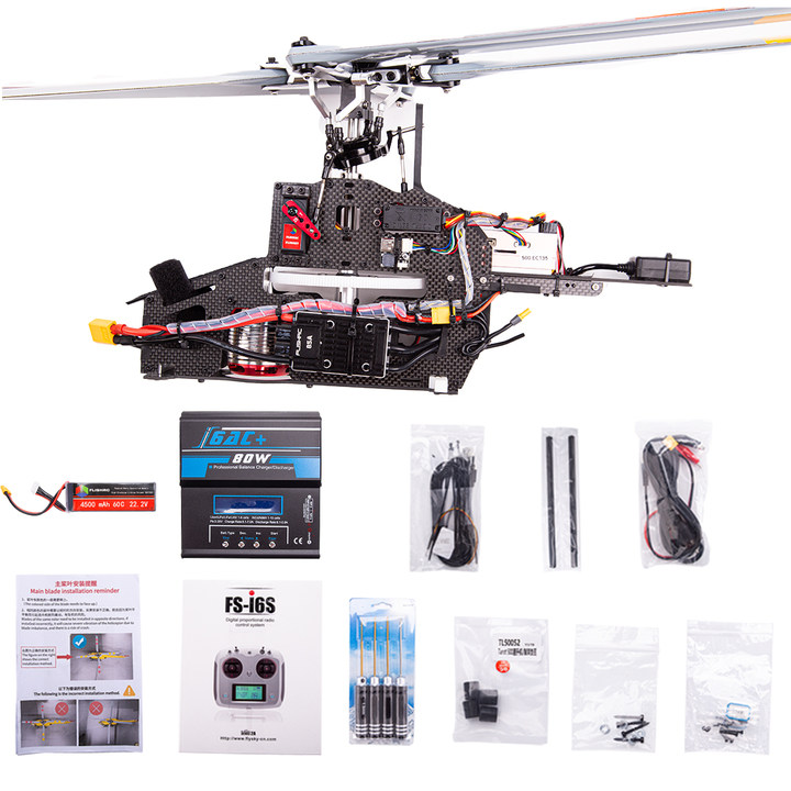 FLISHRC FL500 EC135 Super Scale 500 Size GPS RC Helicopter Model RTF with L7 Remote Controller - stirlingkit