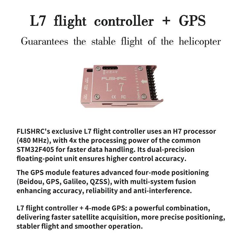 FLISHRC FL500 EC135 Super Scale 500 Size GPS RC Helicopter Model RTF with L7 Remote Controller - stirlingkit