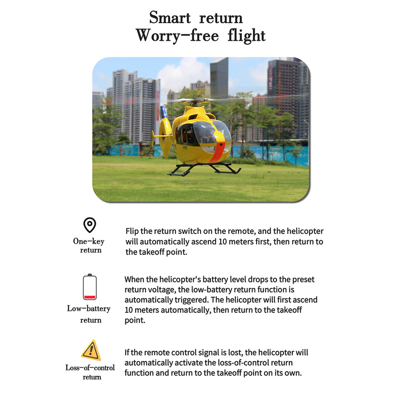 FLISHRC FL500 EC135 Super Scale 500 Size GPS RC Helicopter Model RTF with L7 Remote Controller - stirlingkit
