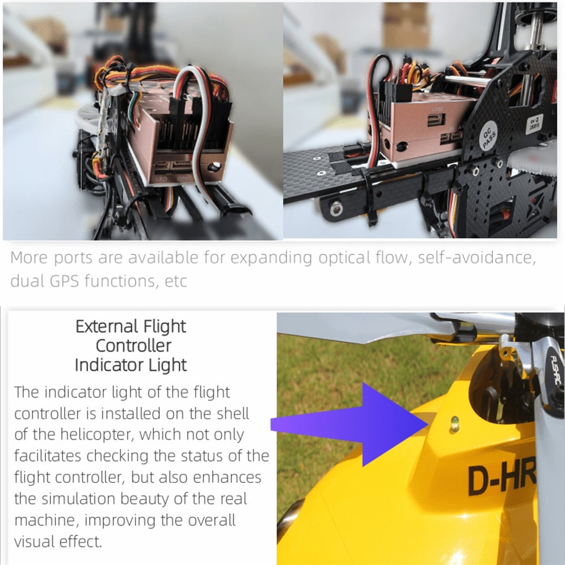 FLISHRC FL500 EC135 Super Scale 500 Size GPS RC Helicopter Model RTF with L7 Remote Controller - stirlingkit