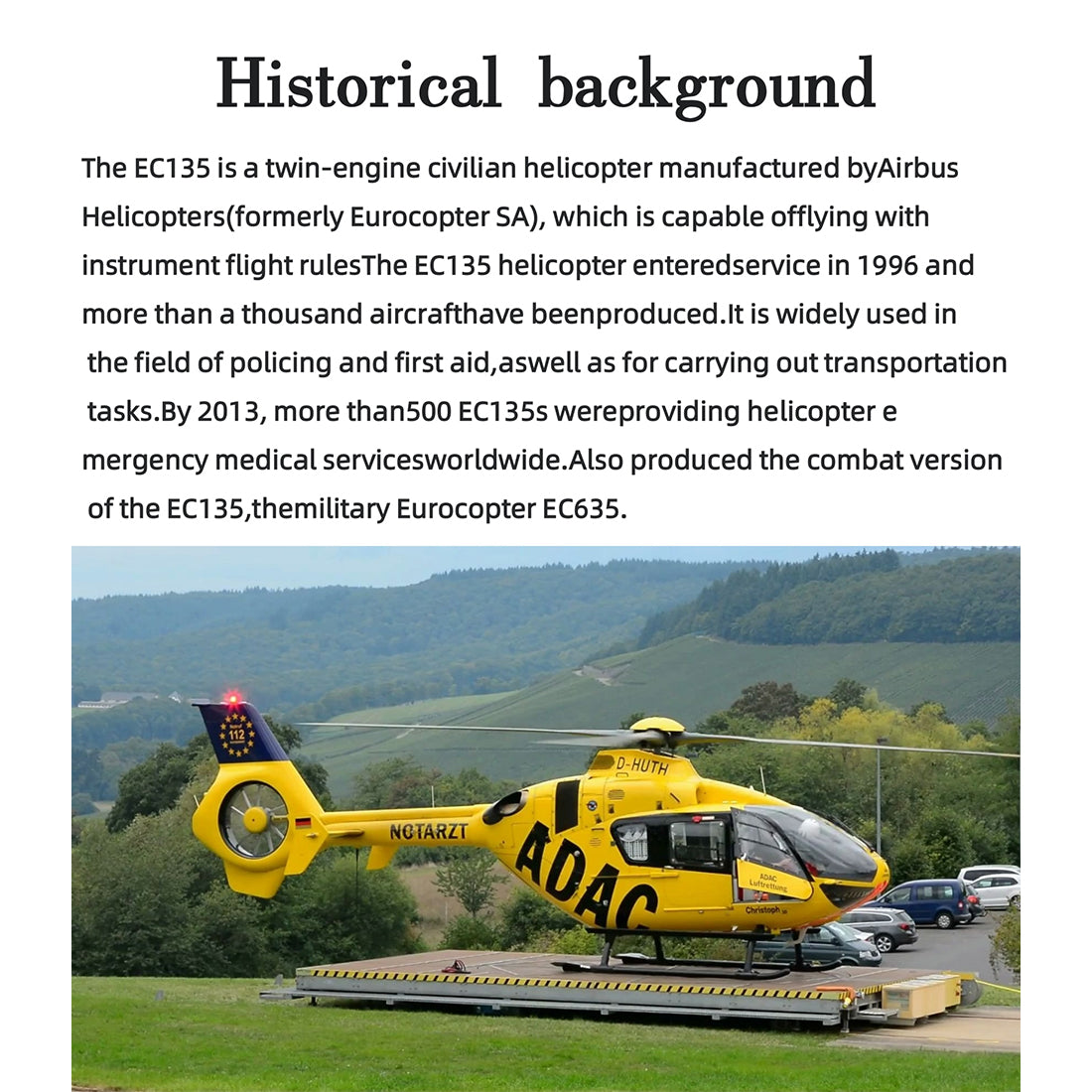 FLISHRC FL500 EC135 Super Scale 500 Size GPS RC Helicopter Model RTF with L7 Remote Controller - stirlingkit