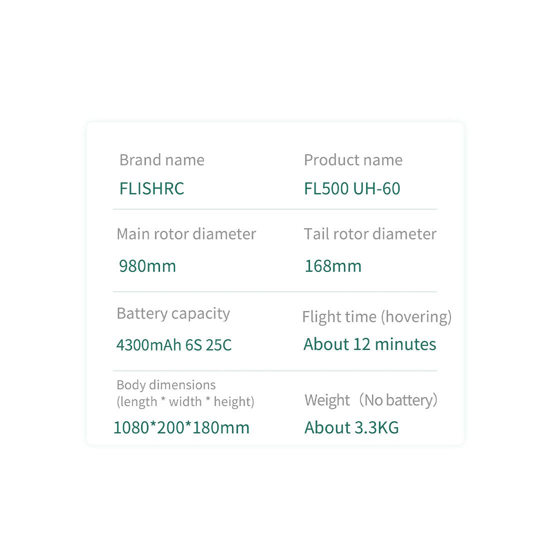 FLISHRC FL500 HH-60 Jay Hawk RC Helicopter 500 Size Large Scale RC Aircraft Model RTF - stirlingkit