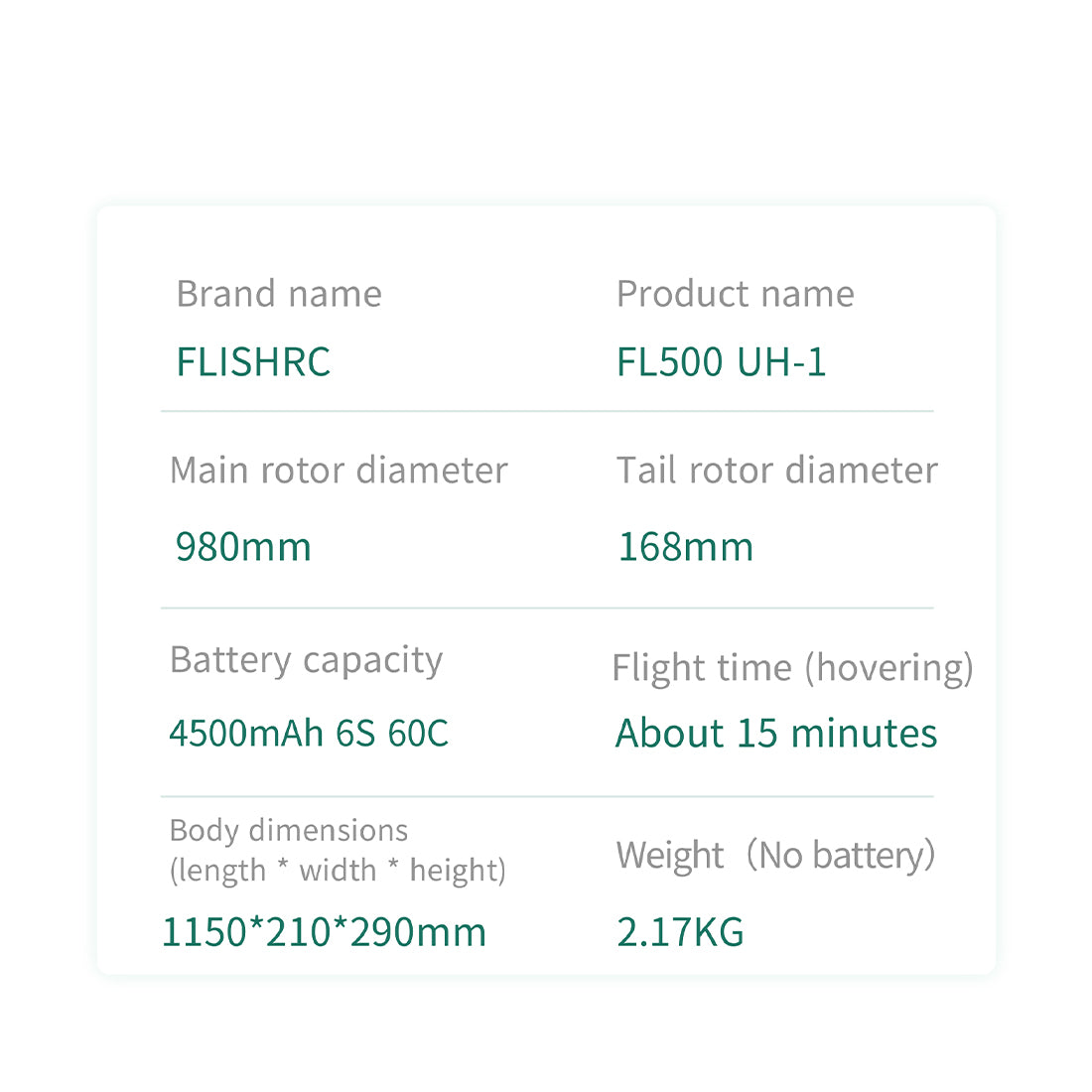 FLISHRC FL500 UH-1 Huey 500-Class Huge Scale GPS RC Helicopter Model 2.4G 6CH Gunship Model RTF - stirlingkit