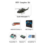 FLISHRC FL500 UH-1 Huey 500-Class Huge Scale GPS RC Helicopter Model 2.4G 6CH Gunship Model RTF - stirlingkit