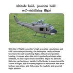 FLISHRC FL500 UH-1 Huey 500-Class Huge Scale GPS RC Helicopter Model 2.4G 6CH Gunship Model RTF - stirlingkit