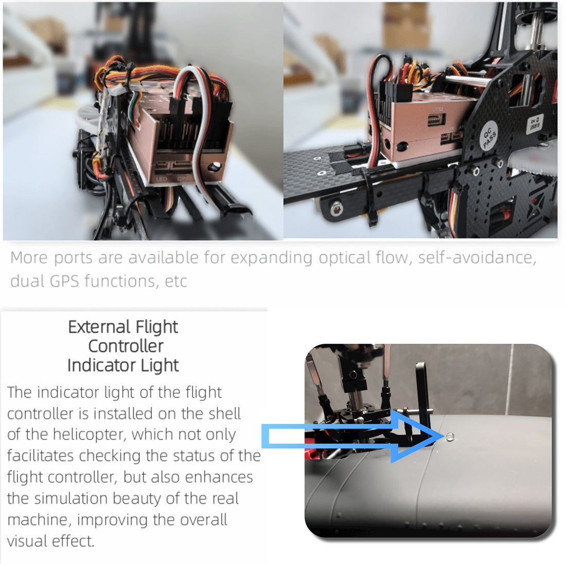 FLISHRC FL500 UH-1N Huey Marines 500 Sized Scale RC Helicopter Model 4-Mode Positioning GPS RTF - stirlingkit