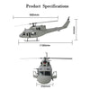 FLISHRC FL500 UH-1N Huey Marines 500 Sized Scale RC Helicopter Model 4-Mode Positioning GPS RTF - stirlingkit