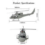 FLISHRC FL500 UH-1N Huey Marines 500 Sized Scale RC Helicopter Model 4-Mode Positioning GPS RTF - stirlingkit