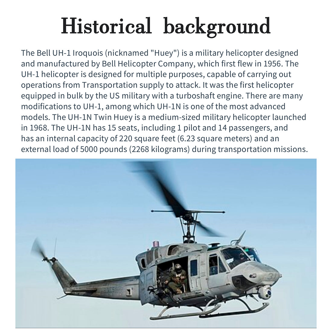 FLISHRC FL500 UH-1N Huey Marines 500 Sized Scale RC Helicopter Model 4-Mode Positioning GPS RTF - stirlingkit
