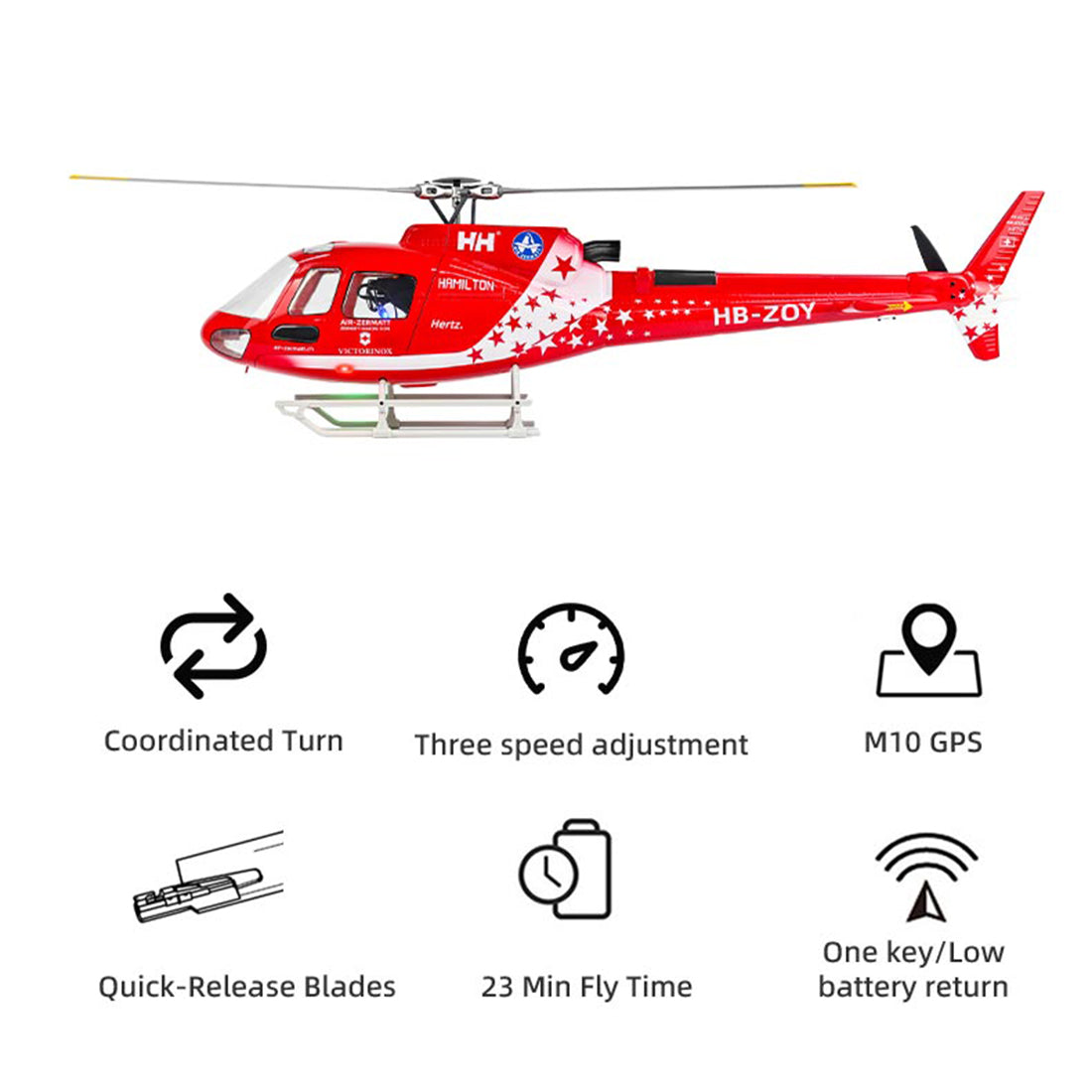 FLYWING AS-350 Écureuil 470-Class GPS Large Scale RC Helicopter Model with ACE Flight Controller RTF - stirlingkit