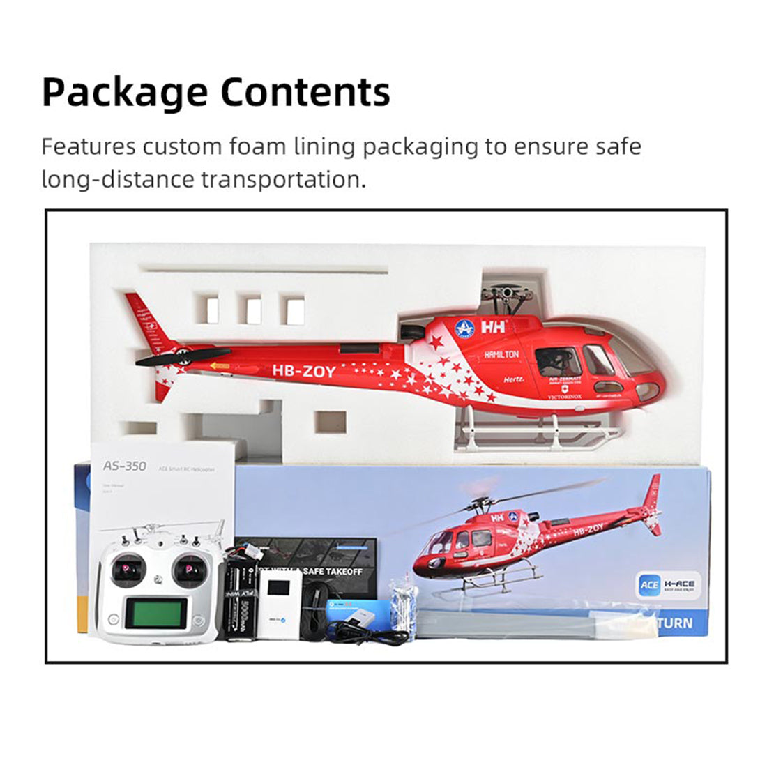 FLYWING AS-350 Écureuil 470-Class GPS Large Scale RC Helicopter Model with ACE Flight Controller RTF - stirlingkit