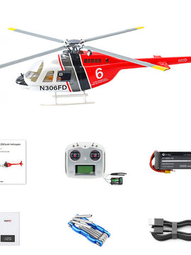 FLYWING Bell-206-V4 RC Helicopter Model 470-Class 2.4G RC 6CH Rescue Airplane