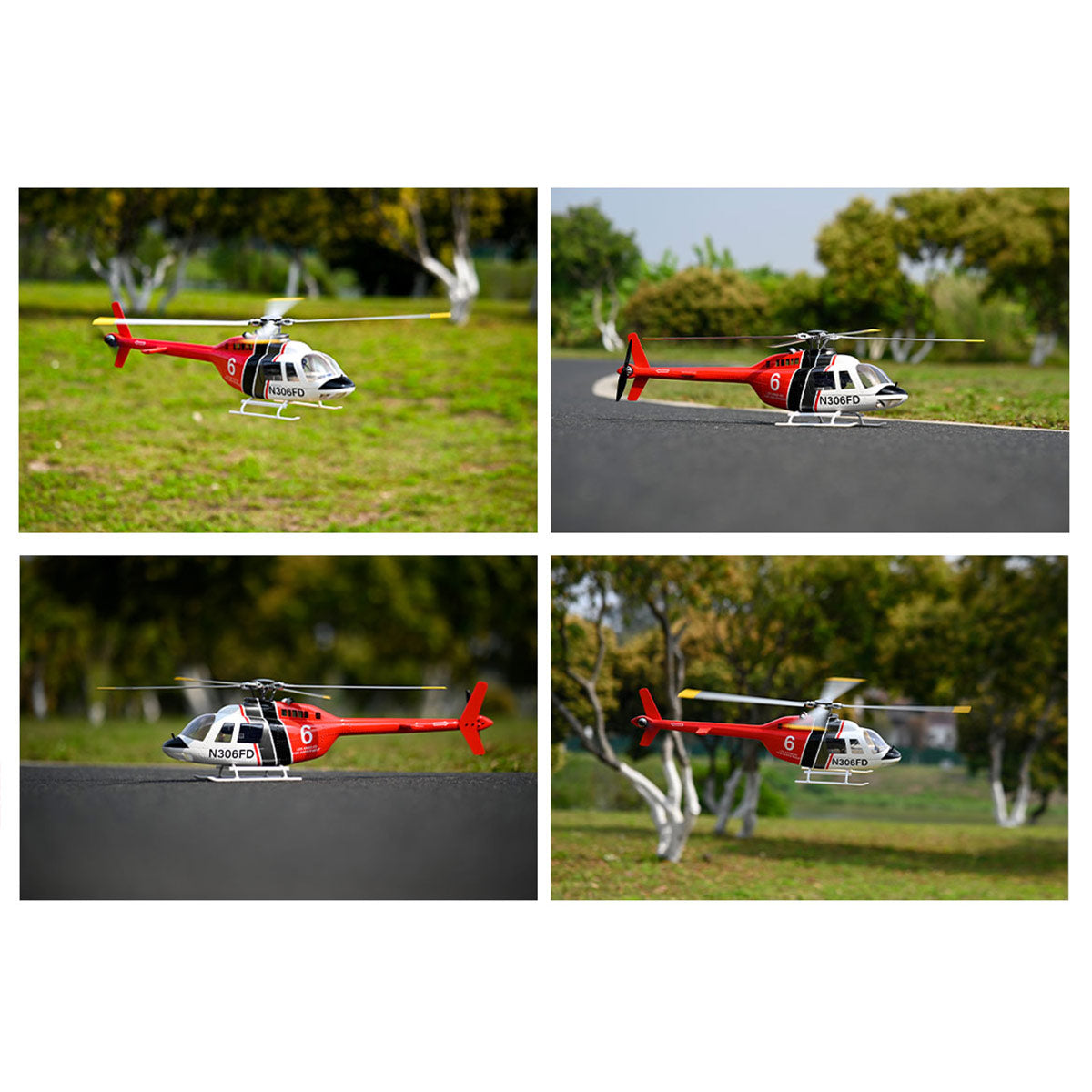 FLYWING Bell 206 RC Helicopter Model 470-Class 2.4G RC 6CH Rescue Airplane - stirlingkit