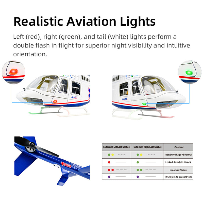 FLYWING BELL-407 470 Class RTF GPS Large RC Helicopter Model with