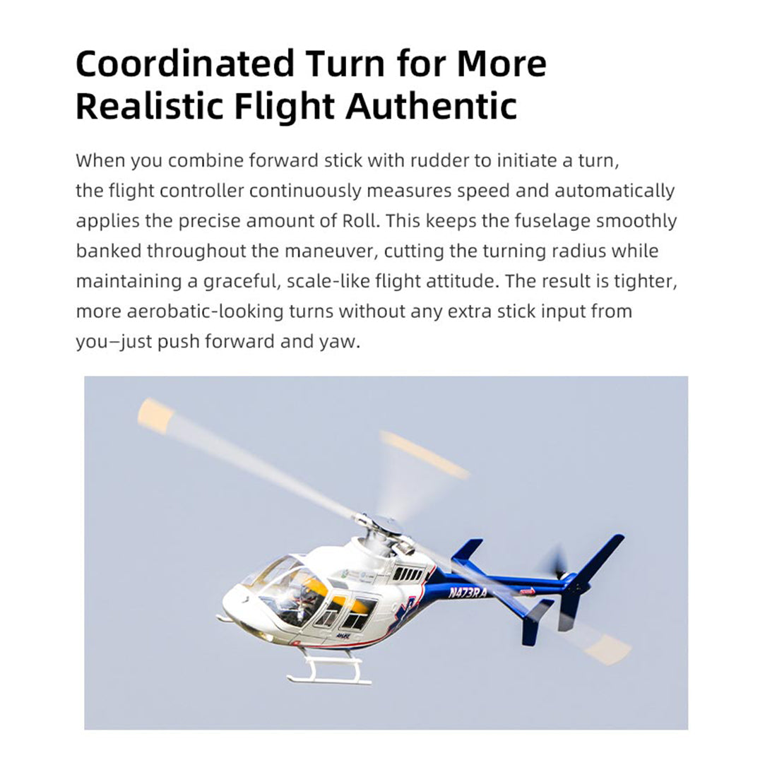 FLYWING BELL-407 470 Class RTF GPS Large RC Helicopter Model with ACE Flight Controller - stirlingkit