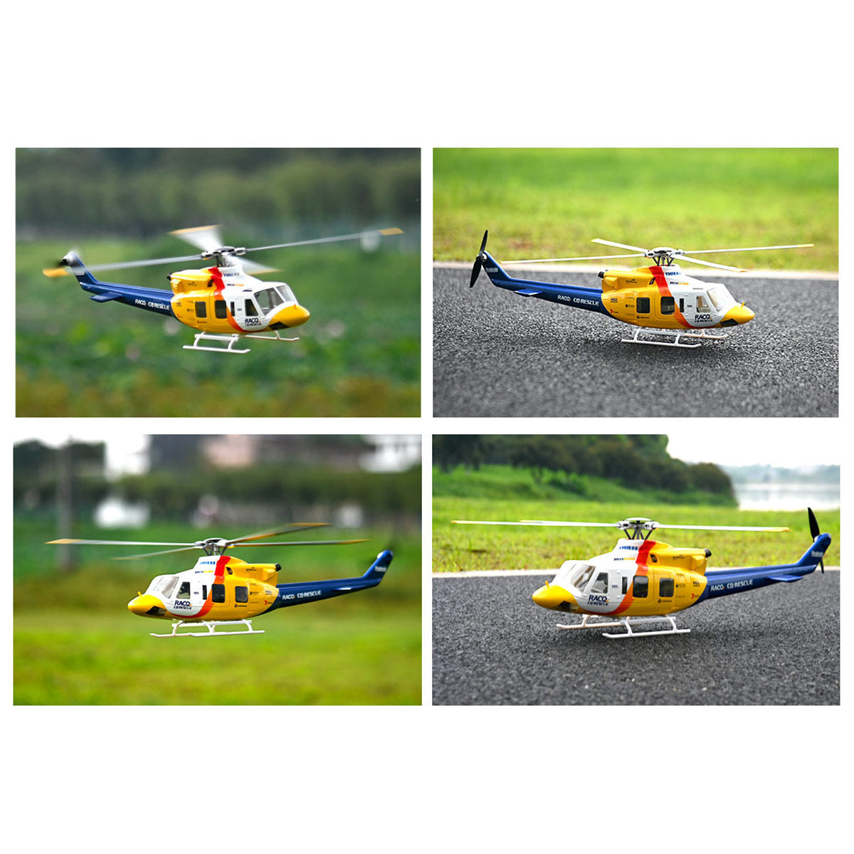FLYWING BELL-412-V4 RC Military Rescue Helicopter 470-Class 2.4G 6CH RTF RC Airplane Model - stirlingkit