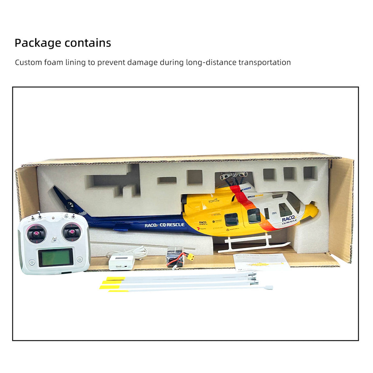 FLYWING BELL-412-V4 RC Military Rescue Helicopter 470-Class 2.4G 6CH RTF RC Airplane Model - stirlingkit
