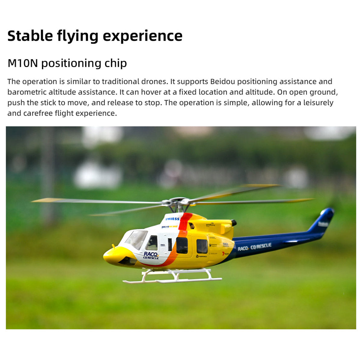 FLYWING BELL-412-V4 RC Military Rescue Helicopter 470-Class 2.4G 6CH RTF RC Airplane Model - stirlingkit